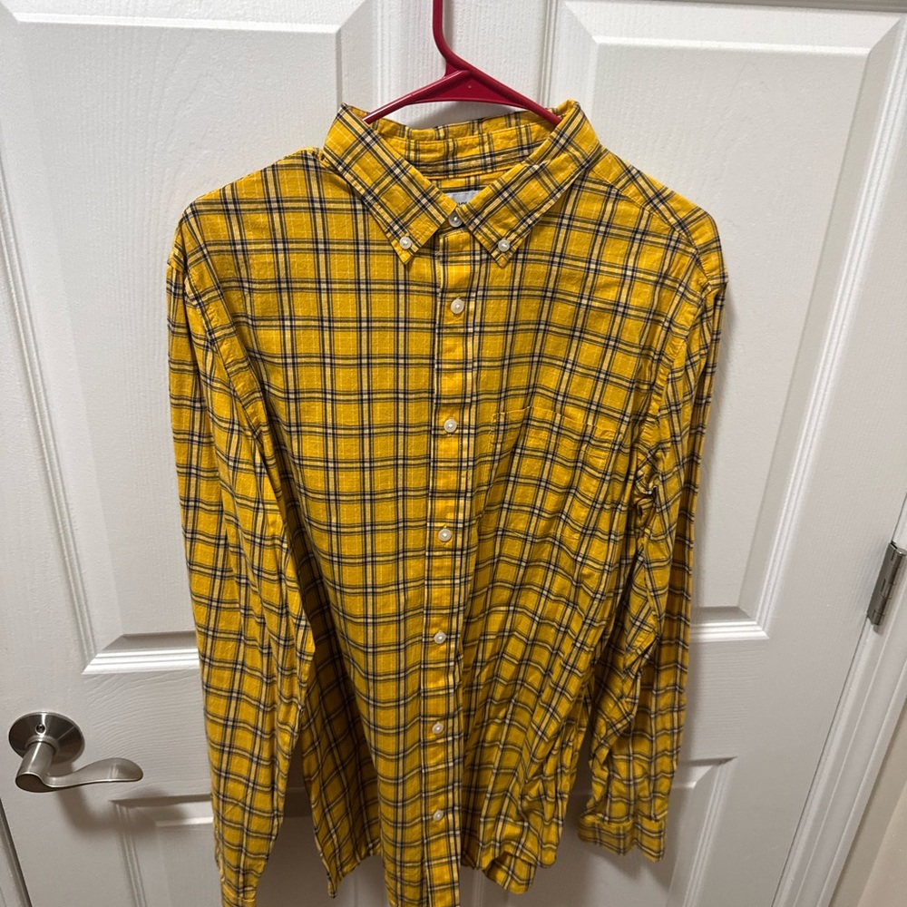 Old Navy Yellow Checkered Men's Shirt